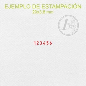 Plantilla de segell de goma amb mecanisme de numeració, 20 x 3,8 mm