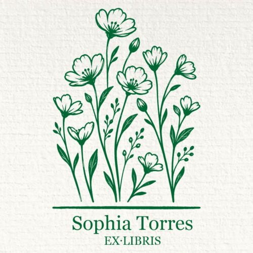 Sello ex libris amapolas